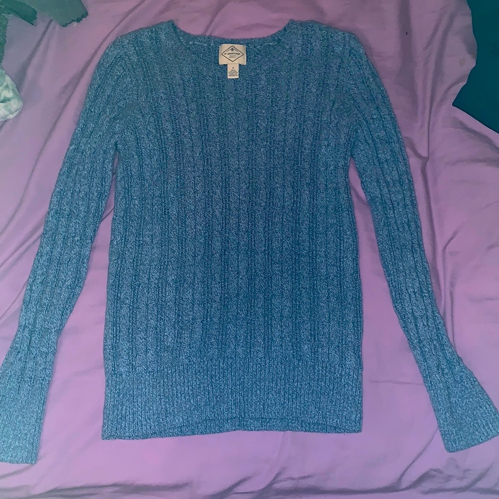 blue tight fit swearer. super comfy and warm